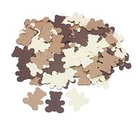 Zavjyet300PCS Cream Brown Teddy Bear Baby Shower Table Confetti Sprinkles Scatter Boy Girl First Birthday Nuetral Rustic Party Decoration