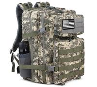 Zavothy 45L Unisex 600/1000D Waterproof Tactical Military Backpack Army 3 Day Assault Pack Molle Bag for Hiking Camping, Camo, 45L US, Outdoor Military Army Backpack