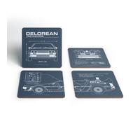Zavvi Back To The Future Delorean Schematic Coaster Set