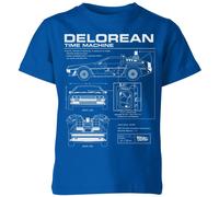 Zavvi Back To The Future Delorean Schematic Kids T-Shirt - Blue | Size: YL Zavvi Blue YL