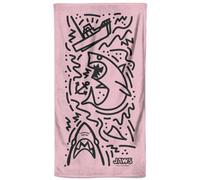 Zavvi Jaws Pink Shark Doodles Beach Towel