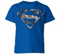 Zavvi Marble Superman Logo Kids T-Shirt - Blue | Size: YXL Zavvi Blue YXL