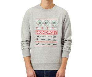 Zavvi Monopoly Christmas Sweatshirt - Grey XL