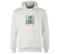 Zavvi Official Pokémon Pokédex Bulbasaur #0001 Adults Hoodie - White | Licensed Merchandise | 70% Cotton 30% Polyester | Regular Fit Unisex Pullover