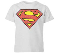 Zavvi Superman Crackle Logo Kids T-Shirt - Grey | Size: YS Zavvi Grey YS