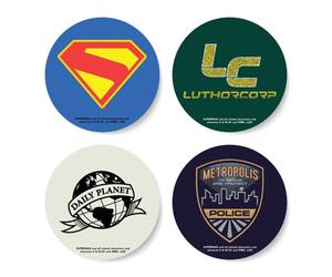 Zavvi Superman Logo Round Corkbacked Coaster Set
