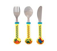 Zawadi Dinosaur Children's Kids 3pcs Stainless Steel Cutlery Utensil Set, Knife Fork Spoon