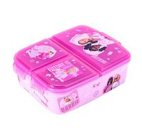 Zawadi Global Barbie Kids Childrens Multi Compartment Rectangular School Travel Lunch Food Box Sandwich Bento Container, BPA Free