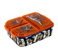 Zawadi Global Jurassic World Kids Childrens Multi Compartment Rectangular School Travel Lunch Food Box Sandwich Bento Container, BPA Free