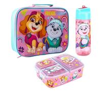 Zawadi Global Kids Childrens Lunch Box Set - Insulated Lunch Bag, Multicompartment Lunch Box & 580ml Water Bottle - School Travel Lunch Food Set, BPA Free (Paw Patrol Girl)