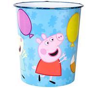 Zawadi Global Peppa Pig Kids Childrens Waste Bucket Paper Bin Basket for Bedroom Study Desk Dustbin