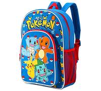 Zawadi Global Pokémon Kids Childrens Premium Backpack School Rucksack Travel Bag Boys Girls with side mesh pocket and front zipped pocket Multicolour