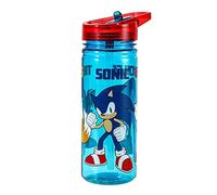 Zawadi Global Sonic the Hedgehog 580ml Kids Water Bottles with Straw - School Drinks Bottle