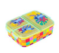 Zawadi Global Stitch Kids Childrens Multi Compartment Rectangular School Travel Lunch Food Box Sandwich Bento Container, BPA Free