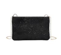 ZAWALUD Women's Shiny Evening Clutch Bag,Sparkly Chain Handbag,Party Shiny Rhinestone Wallet,Sequins Evening Handbags Suitable for Weddings,Dances,Engagements,Cocktail Parties and Banquets (black)