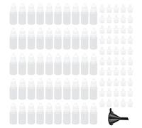ZAWELIYO 10ml Empty Eyedrop Bottles, 50Pcs Plastic Squeezable Eye Liquid Dropper Containers with Filling Funnel and Rubber Plugs, for Solvent Oil Paint Serum Storage