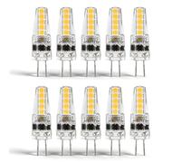 ZAWELIYO 10pcs G4 LED Bulbs, 2W Dimmable Warm White 2700K, 12-24V AC G4 Bi Pin Base Bulbs for Chandelier, Ceiling Light, Table Lamp