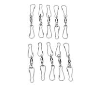 ZAWELIYO 10Pcs Swivel Hooks for Wind Spinners, Stainless Steel Rotating Hook for Bird Feeder Wind Chimes Space Saving Spiral Design Silver White (S 5.7in)