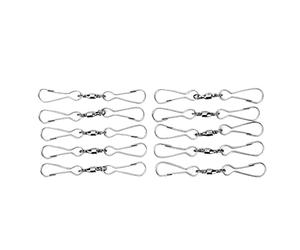 ZAWELIYO 10Pcs Swivel Hooks for Wind Spinners, Stainless Steel Rotating Hook for Bird Feeder Wind Chimes Space Saving Spiral Design Silver White (L. H. China)