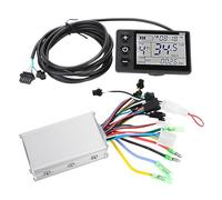 ZAWELIYO 24V/36V/48V Electric Bicycle Scooter Brushless Controller Kit, Controller & Waterproof LCD Display Panel Fit 22.5mm Handlebar, Suitable for Electric Bikes, Scooters