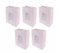 ZAWELIYO 5Pcs Unique Cartoon Paper Gift Bags Durable Tote for Gift Giving Parties Weddings Christmas 33x25x12cm (B&B Strawberry)