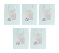 ZAWELIYO 5Pcs Unique Cartoon Paper Gift Bags Durable Tote for Gift Giving Parties Weddings Christmas 33x25x12cm (B&B kitten)