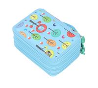 ZAWELIYO Colored Pencil Case Cartoon Design, Large Capacity Pencil Holder with Zipper Closure for Artists, Durable PU Leather, Lightweight and Portable (4 Layers 72 Holes)