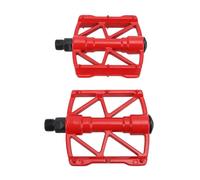 ZAWELIYO Cycling Pedals Mountain Bike Pedals Road Bike Double Side Non Slip 12 Pins Aluminum Alloy Hollow Design with CrMo Steel Axle for Secure Stable Riding (Red)