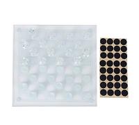 ZAWELIYO Glass Chess Set 25x25cm with 32 Pieces Exquisite Frosted Chess Chess Set for Camping School Travel