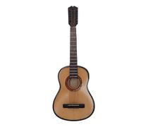 ZAWELIYO Miniature Guitar Decorative Model, Exquisite Wooden Tiny Music Ornament with Stand for Home Decoration, 15cm
