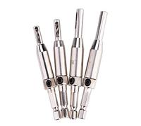 ZAWELIYO Precise Self Centering Drill Bit Set with Improved Drilling Efficiency for Carpenter Woodworking Tool, 4pcs Brass High Speed Steel Drill Bit Door Hinge Puncher for Window for 5/64-11/64