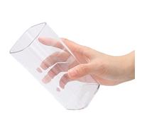 ZAWELIYO Square Cup, Coffee Cup Tumbler Drinking, 250ml Acrylic Reusable Water Transparent Round Mouth One Piece, with Comfortable Hold for Home Use (Transparent)
