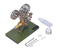 ZAWELIYO Stirling Engine Model Retro Educational Toy with External Combustion Mechanism for Classroom and Home Science Projects Copper and Stainless Steel 16x9x14cm