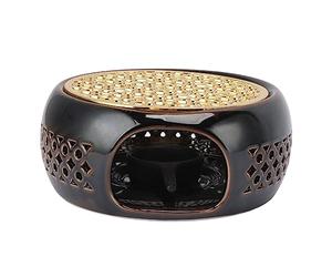 ZAWELIYO Teapot Warmer, Ceramic, Hollow Concave Design, Tealight Heater for Cozy Tea Time, Coffee Lovers, Approx. 15cm Size