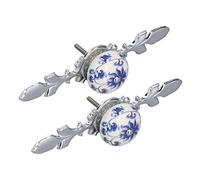 ZAWELIYO Vintage Ceramic Cabinet Knobs Durable Hand Painted Ceramic Handles for Drawer Cabinets TV Cabinets for Home Decor Made of Zinc Alloy + (1060D Rich Blue and White Porcelain-Large)