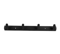 ZAWELIYO Wall Mounted Stainless Steel Hanging Hook Rack with 4 Hooks for Bathroom Kitchen Entryway, Large Capacity, Black, 13.8" Length for Home Organization (Black 4 Hook 35cm)