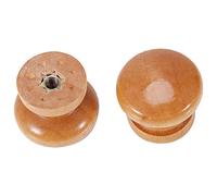 ZAWELIYO Wooden Furniture Pull Handle 10Pcs, S/M/L Round Cabinet Knobs for Drawer, Kitchen Cupboard Door Handles, Wood Drawer Pulls with Screws (Small Size 24MM)