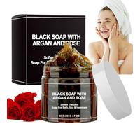 Zawina Morocco Black Beldi Soap,Black Soap with Argan and Rose,Moroccan Bl/ack S/oap Hammam,Deep Cleaning for Whole Body,Enhance Body Tone,Bla/ck So/ap Dispenser,Bath Cream Paste,No Irritating,200g