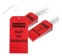 Zawinmay 50 pcs Out of Service Tags with Pre-Attach Wire,Red PVC Plastic Maintenance Required Tags