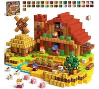 ZAWNIC 100PCS Magnetic Building Blocks Farm Set, STEM Montessori Educational Toy for Kids, Magnetic Building Cubes for Boys and Girls, Sensory Construction Learning Gift, Ages 3+