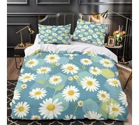 ZAWPPEUIO 3D Design Printed 3 Pcs Bedding Set Room Decor Hidden Zipper Super Daisy Flowers Quilt Cover Durable Easy Care for Adults,Women,Teens spring Garden Duvet Cover Super king（260x220cm）