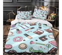 ZAWPPEUIO 3D Design Printed 3-Piece Bedding Set Bed Decor Zipper Closure Design Makeup Tools Quilt Cover Washable Anti-allergic for Adults,Kids,Women coon Duvet Cover Single（140x200cm）