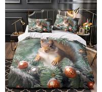 ZAWPPEUIO 3D Design Printed 3-Piece Bedding Set Home Decor Hidden Zipper Extra Squirrel in Tree Duvet Cover Easy Care Machine Washable for Teenagers,Girls,Youth Comforter Cover Single（140x200cm）