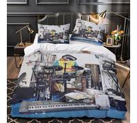 ZAWPPEUIO 3D Design Printed 3-Piece Bedding Set Room Decor Zipper Extra Soft Music Studio Setup Comforter Cover Durable Hotel Quality for Kids,Teenagers,Adults Quilt Cover Double（200x200cm）