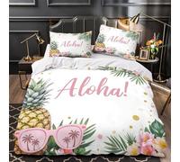 ZAWPPEUIO 3D Design Printed 3-Piece Bedding Set Room Decor Zipper Ultra Soft Aloha Quilt Cover Durable Easy Care for Adults,Teenagers,Boys Tropical Py Duvet Cover Single（135x200cm）