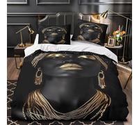 ZAWPPEUIO 3D Design Printed 3 Pieces Bedding Set Bed Decor Zipper Closure Extra Golden Makeup Comforter Cover Durable Anti-allergic for Kids,Teens,Adults Quilt Cover Single（140x200cm）