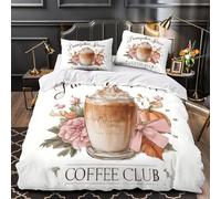 ZAWPPEUIO 3D Design Printed 3 Pieces Bedding Set Pumpkin Spice Drink Comforter Cover Home Decor Zipper Extra Easy Care Washable for Boys,Girls,Teens autumn Themed Quilt Cover King（220x240cm）