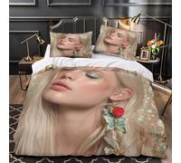 ZAWPPEUIO 3D Design Printed 3 Pieces Bedding Set Room Decor Hidden Zipper Super Soft Glitter Eye Makeup Comforter Cover Washable Hypoallergenic for Kids,Adults,Women Quilt Cover Double（200x200cm）