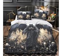 ZAWPPEUIO 3D Design Printed 3 Pieces Bedding Set Room Decor Zipper Super Death Angel Comforter Cover Durable Machine Washable for Kids,Teens,Women Dark Fantasy Quilt Cover King（220x240cm）