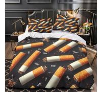 ZAWPPEUIO 3D Design Printed 3PCs Bedding Set Room Decor Zipper Ultra Soft Cigarette Comforter Cover Durable Easy Care for Children,Teens,Women modern Graphic Quilt Cover King（220x240cm）